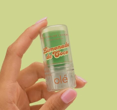 OLÉ Capilar Coconut Lemonade Jelly Fragrance Stick, 0.18 oz – Solid Body Fragrance, Fresh Tropical Coconut and Citrus Scent, Portable and Easy to Apply