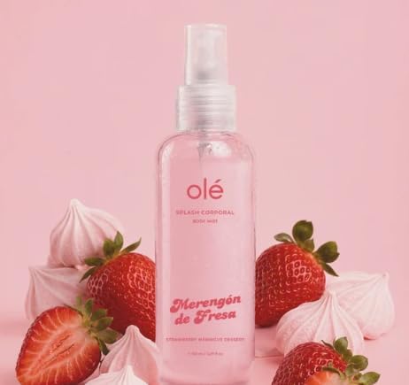 OLÉ Capilar Strawberry Merengón Body Splash, 5.07 fl oz – Fresh Body Fragrance, Light and Refreshing Formula, Sweet Strawberry and Creamy Scent