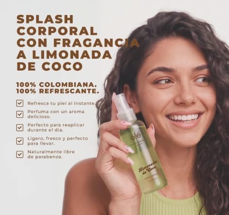 OLÉ Capilar Limonada de Coco Body Splash, 5.07 fl oz – Fresh Tropical Body Fragrance, Light and Refreshing Scent, Coconut and Citrus Fragrance