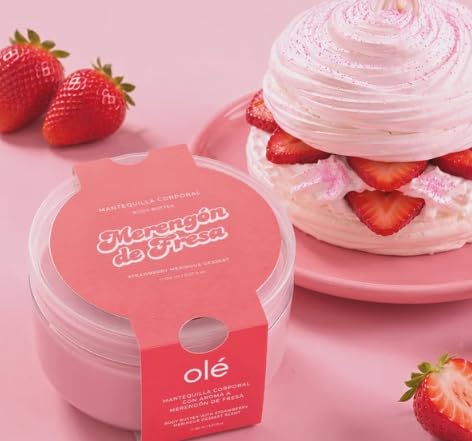 OLÉ Capilar Strawberry Merengón Body Butter, 150 ml – Hydrating & Nourishing Body Cream, Fast‑Absorbing Creamy Texture, Fruity & Creamy Fragrance