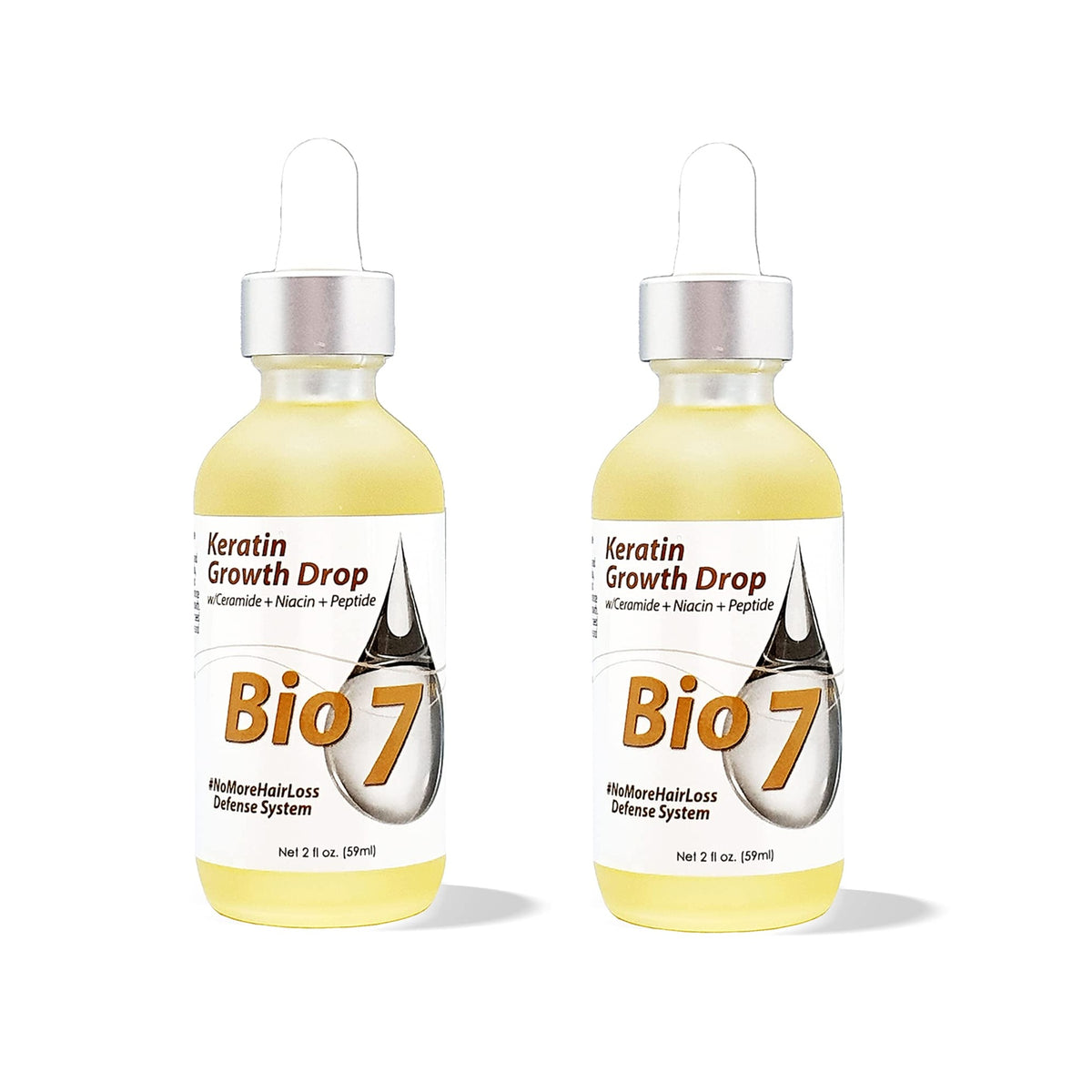Bio 7 Keratin Hair Growth Drops 2fl oz - with Ceramide Niacin and Peptide