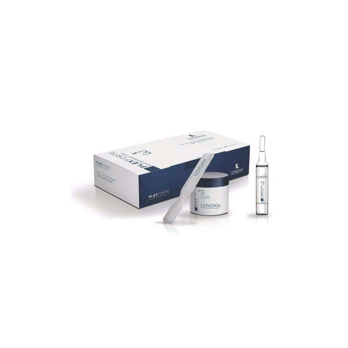 Lendan PlexForte No. 3 Instant Hair Repair Mask Shot, 6 Ampoules of 0.44 fl. oz.