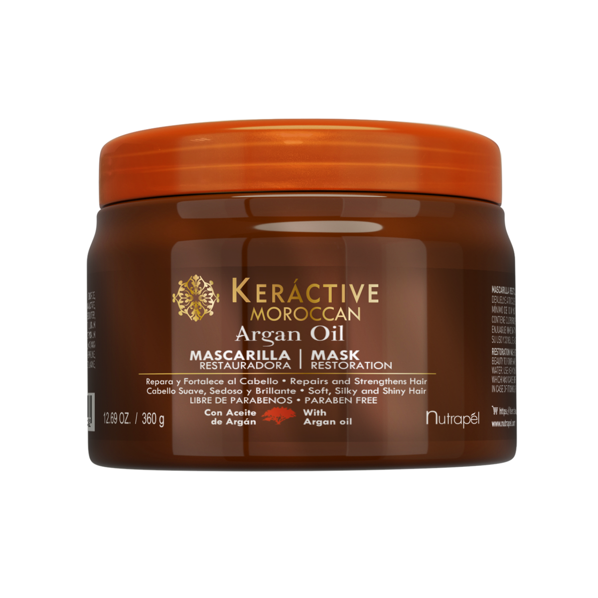 Nutrapel KERÁCTIVE MOROCCAN 12.69 oz. Restorative Mask for over-proccesed hair and Color Care Treatment