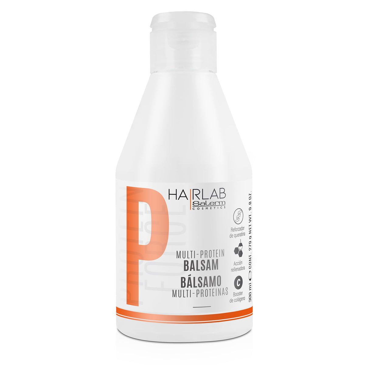 Salerm Cosmetics HAIRLAB MULTI-PROTEIN 4-PIECE KIT for Damage Hair, Shampoo 10.6oz + Balsam 9.8oz + Mask 8.2oz + Silk Touch 4 fl.oz