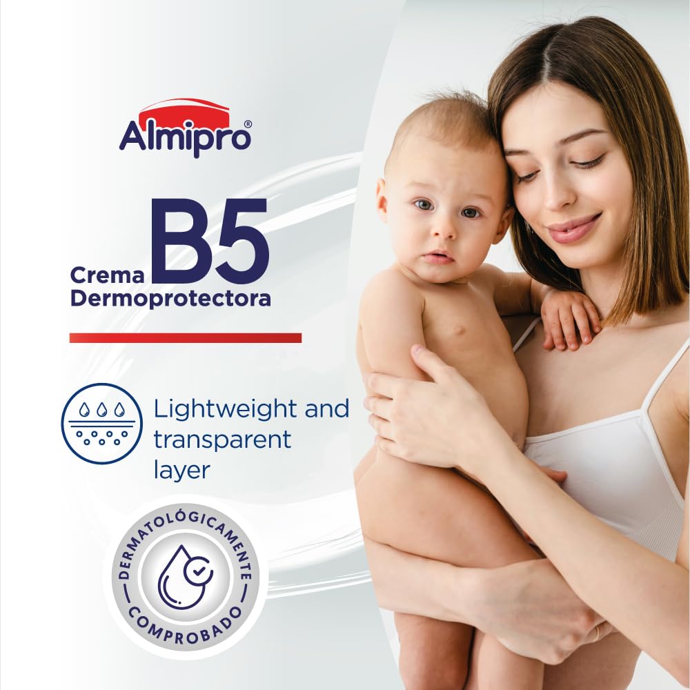 almipro B5 Dermo Protector cream. Moisturizing, repairing, protecting formula. Calendula and Cacay oil. Multi-Purpose Cream for Delicate Skin, Body, Hand Balm, Baby Safe. Soft & Clear texture. 3.5 oz