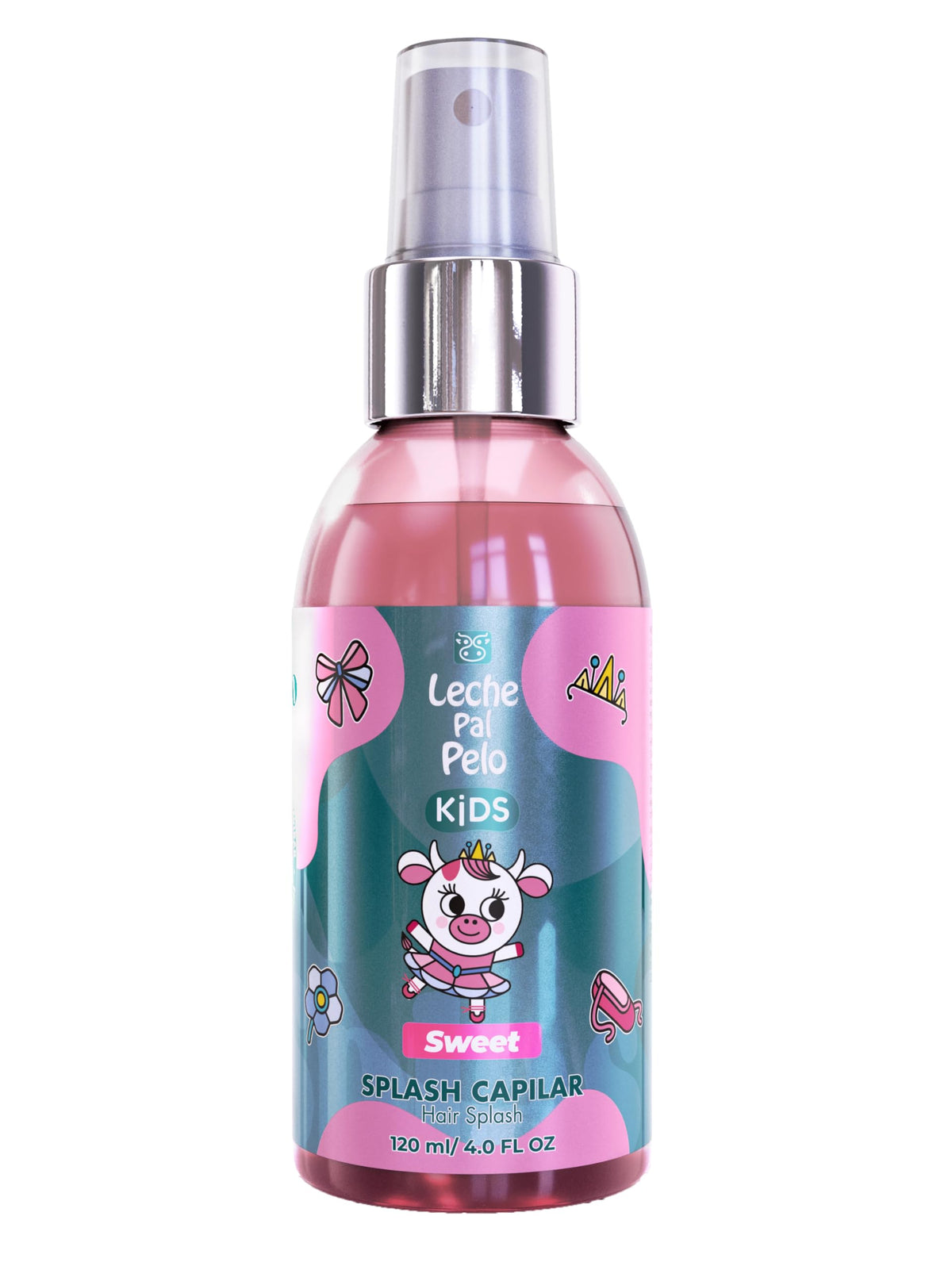 Leche Pal Pelo MEGAKIDS Kit: Shampoo + Conditioner + Styling Cream (Leave-in Conditioner) + Detangler Spay + Hair Splash SLS Free - Vegan - Abyssinian, Coconut & Jojoba