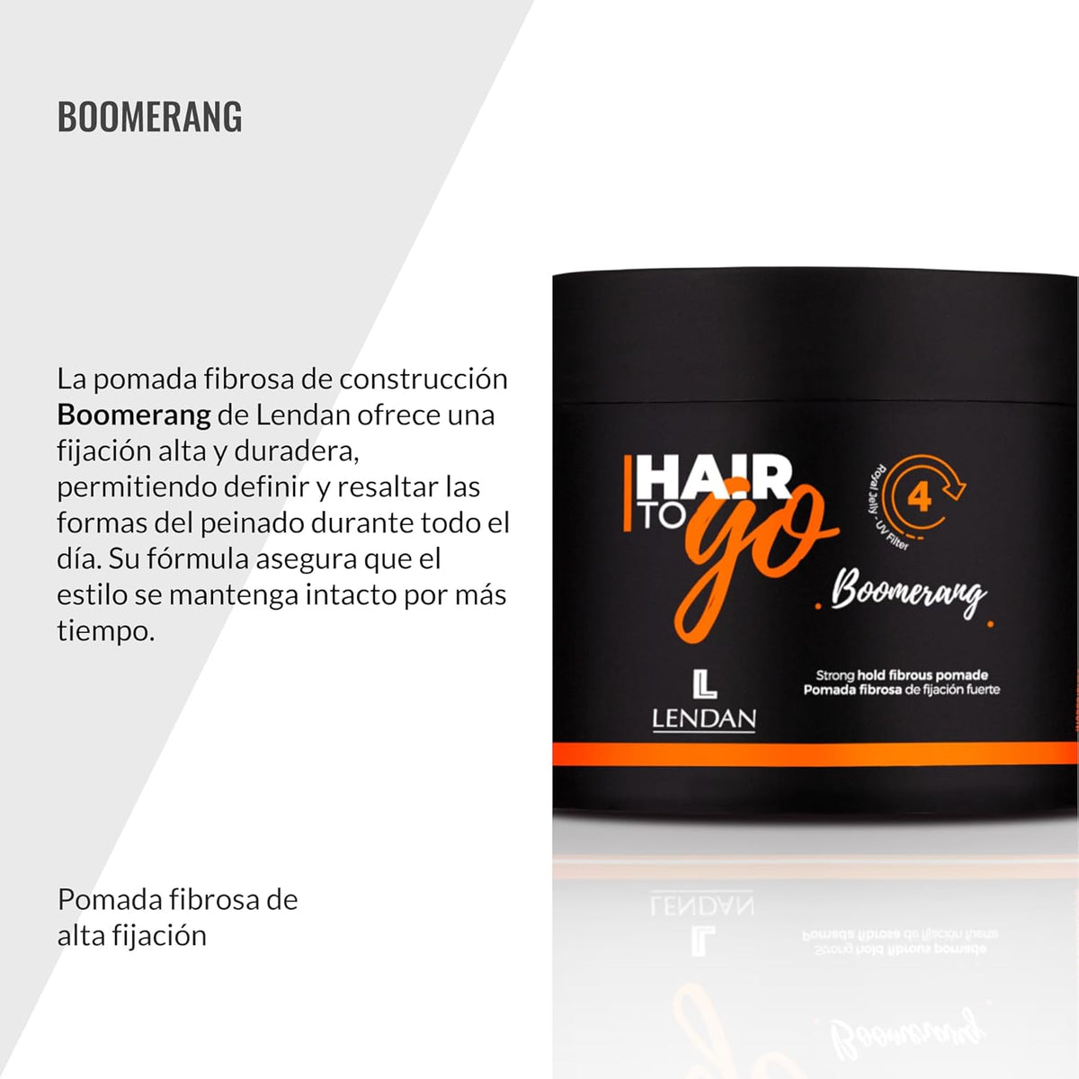 Lendan - Hair Wax - Hair To Go Boomerang - 100 ml - Matte Styling Cream - Strong Hold