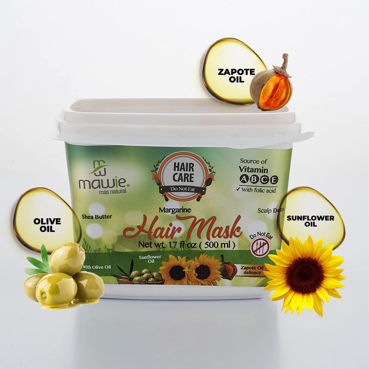 Mawie Margarine Hair Mask for extremely dry, Afro and curly hair 17 oz