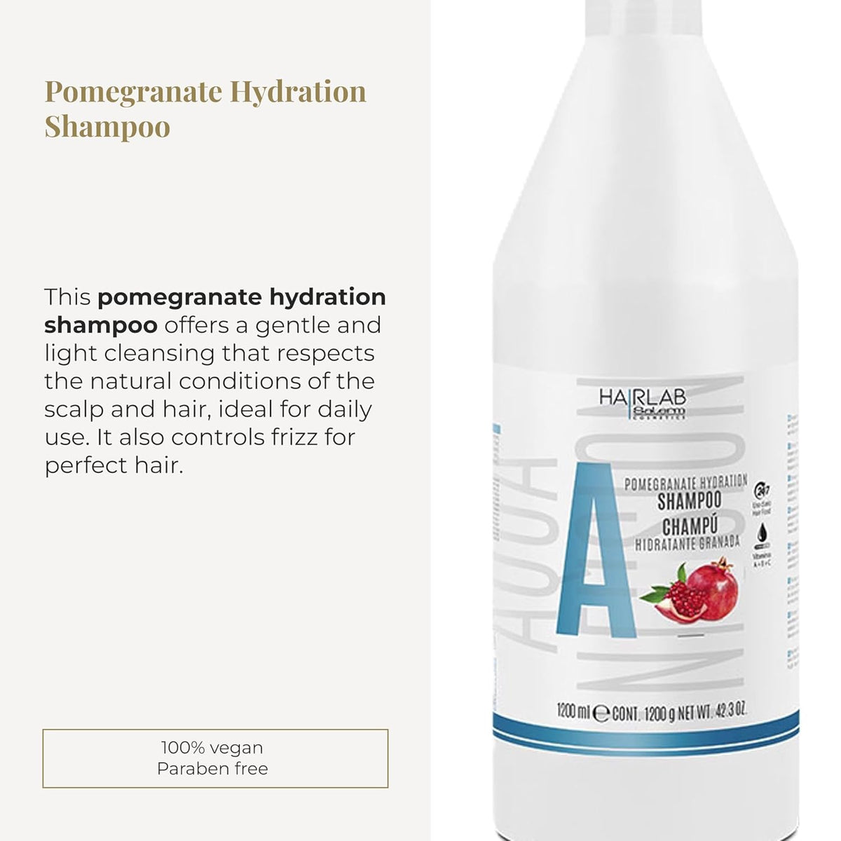 Salerm - Hydrating Shampoo - Hair Lab Pomegranate - 1200 ml / 42.3 oz