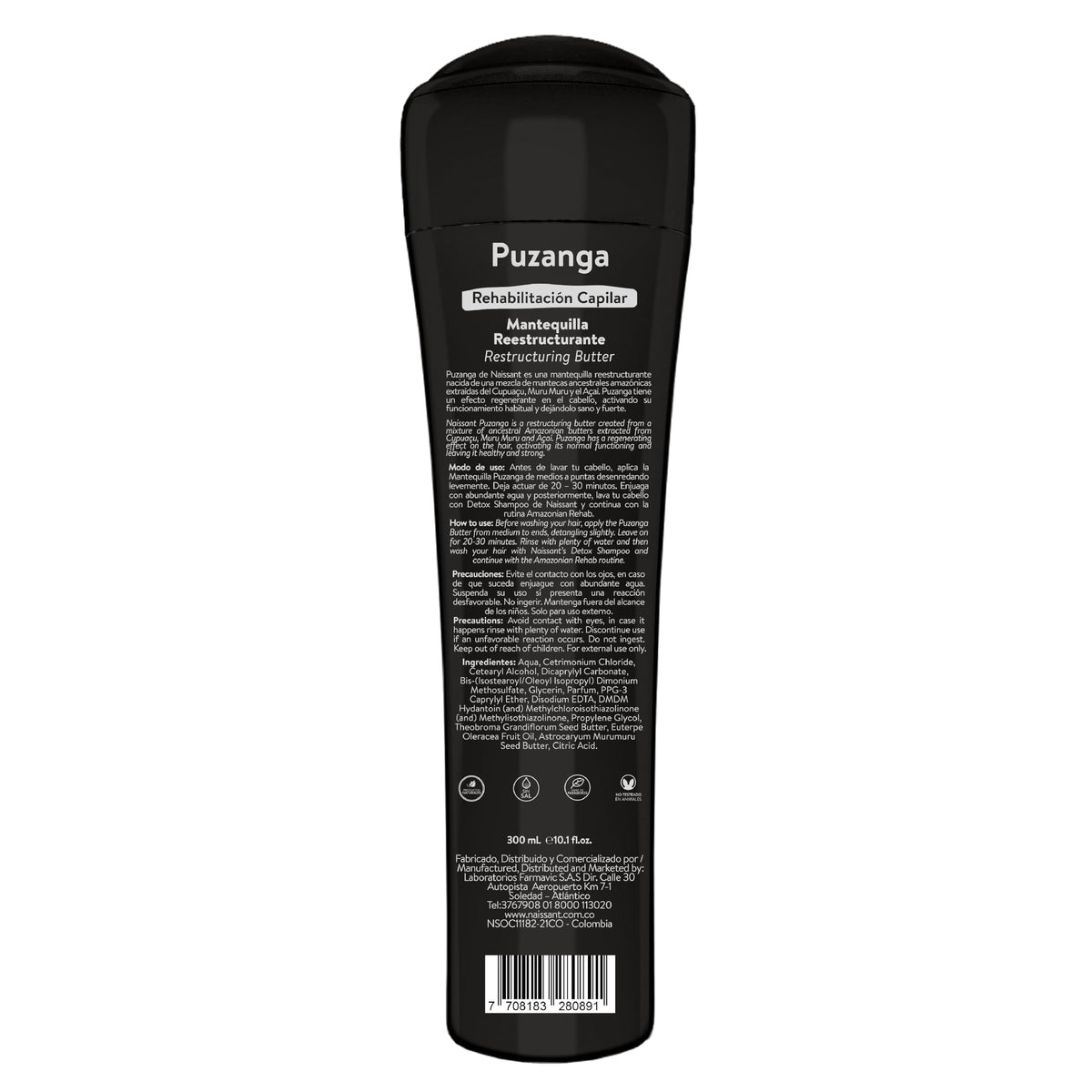 Naissant Amazonian Rehab Hair Care Puzanga Butter | Enriched with Muru Muru, Cupuaçu, and Açaà | Nourishing Pre-Shampoo for Lightweight, Soft, and Damaged Hair Repair (10.1 fl oz)