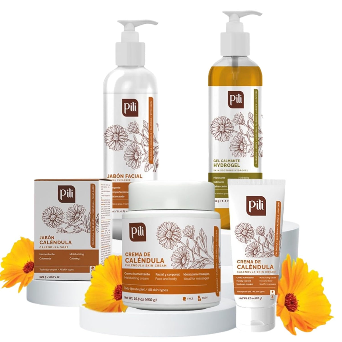 Pili Natural Calendula Cream - Moisturizing Cream for Rough, Dry, or Chapped Skin - Hydrating and Nurturing Skin Moisturizer - Unscented and Non-Greasy (2.5 oz)