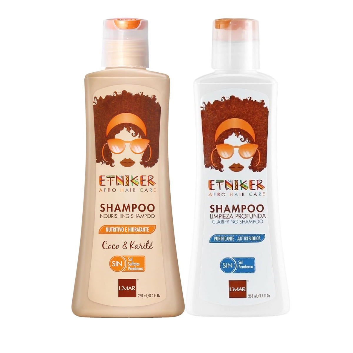 ETNIKER Nourishing Shampoo & Deep Cleansing Clarifying Shampoo Bundle – Hydrate, Nourish, and Purify Your Hair – Coconut & Shea Butter for Moisture & Shine + Anti-Residue Formula for Deep Scalp Cleans