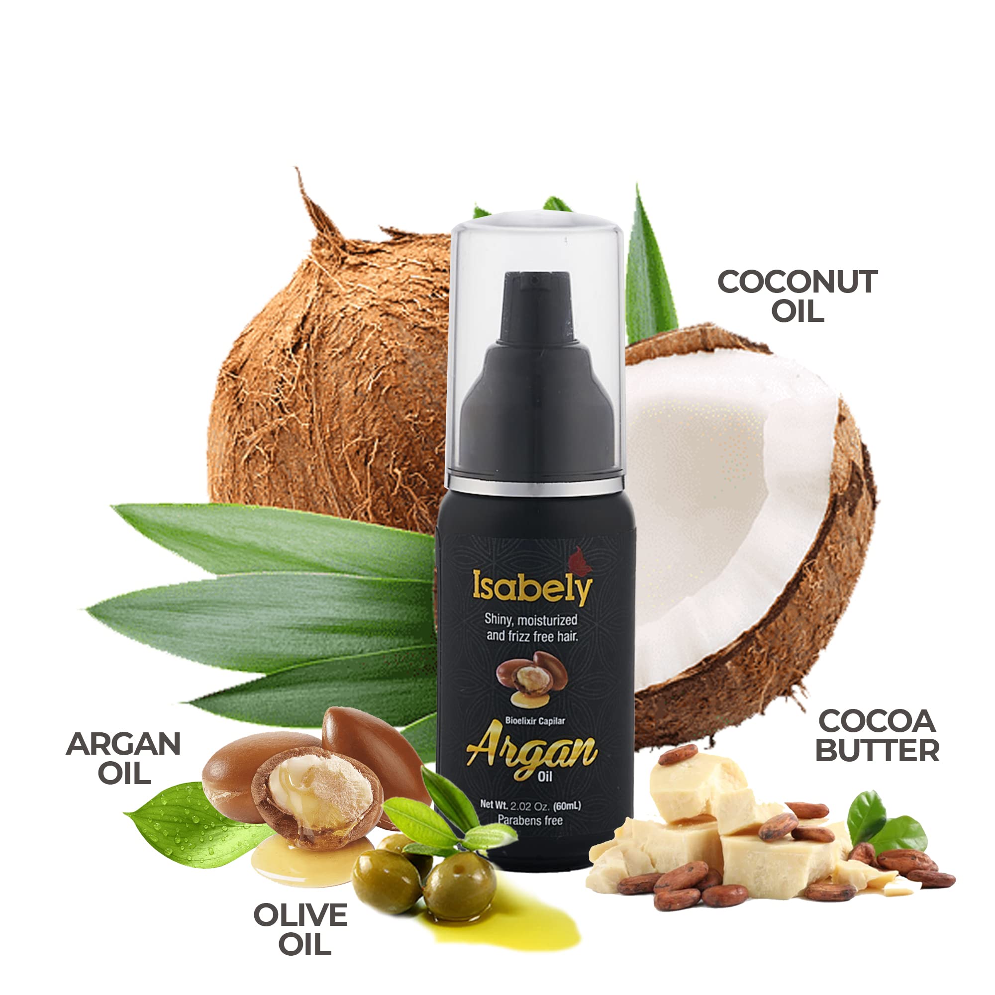 Isabely Hair Argan Oil, anti-frizz, nourishes, repairs, shine 2fl.oz.