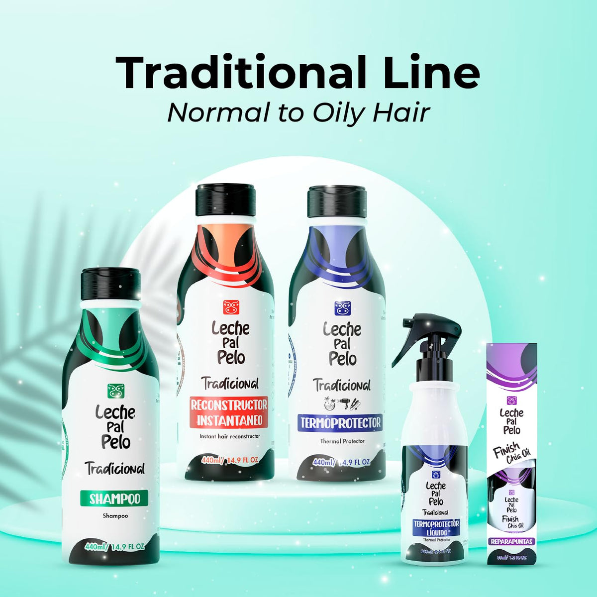 Leche Pal Pelo Traditional Thermal Protector for Hair Leave-in Treatment - Termoprotector cabello normal a graso 14.9 oz.