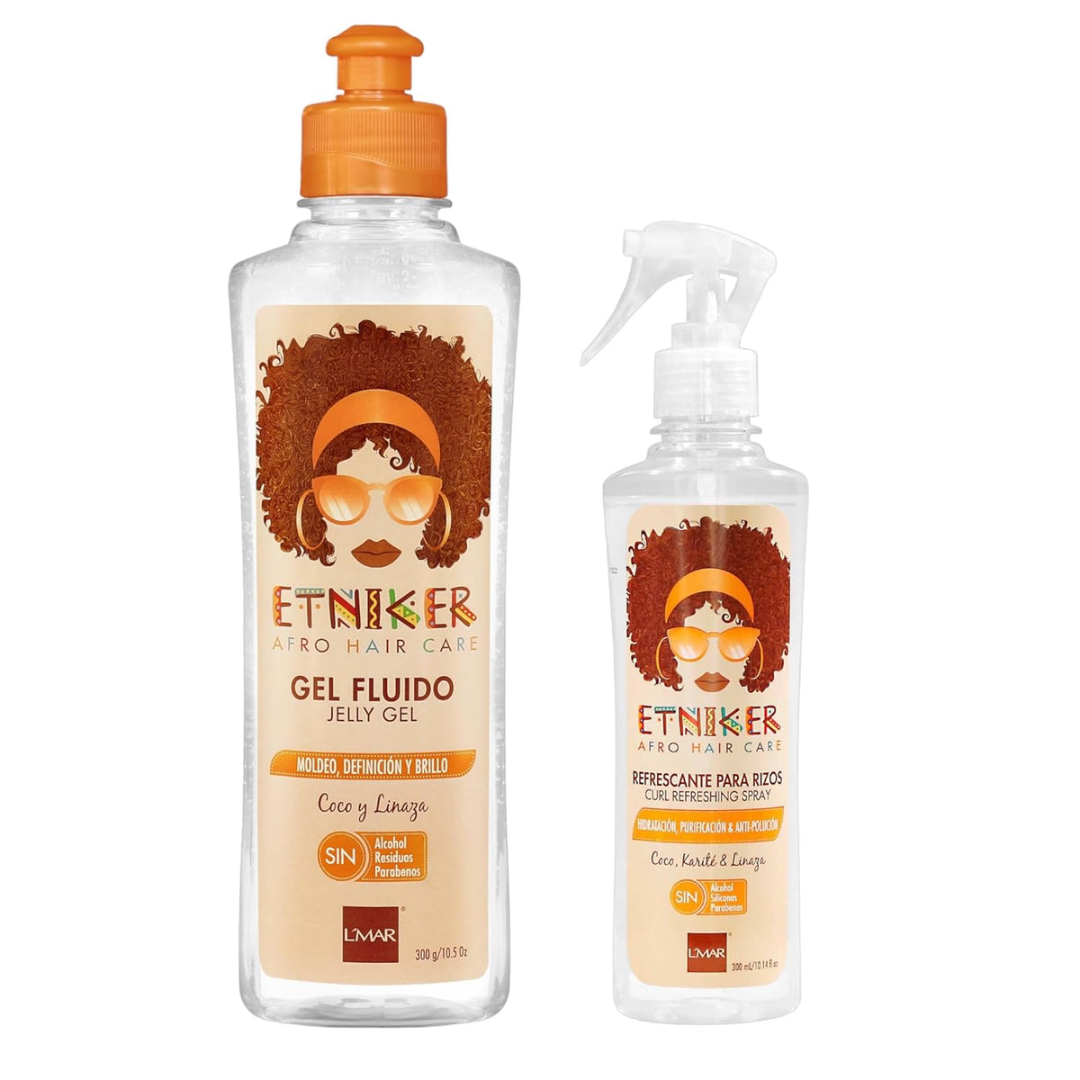 Etniker Kit for Curls: ETNIKER Jelly Gel and Curl Refresher Spray | Nourish, Define, and Revive with Coconut, Flaxseed, and Shea Butter | Silicone, Oil, and Paraben-Free | 2-piece set