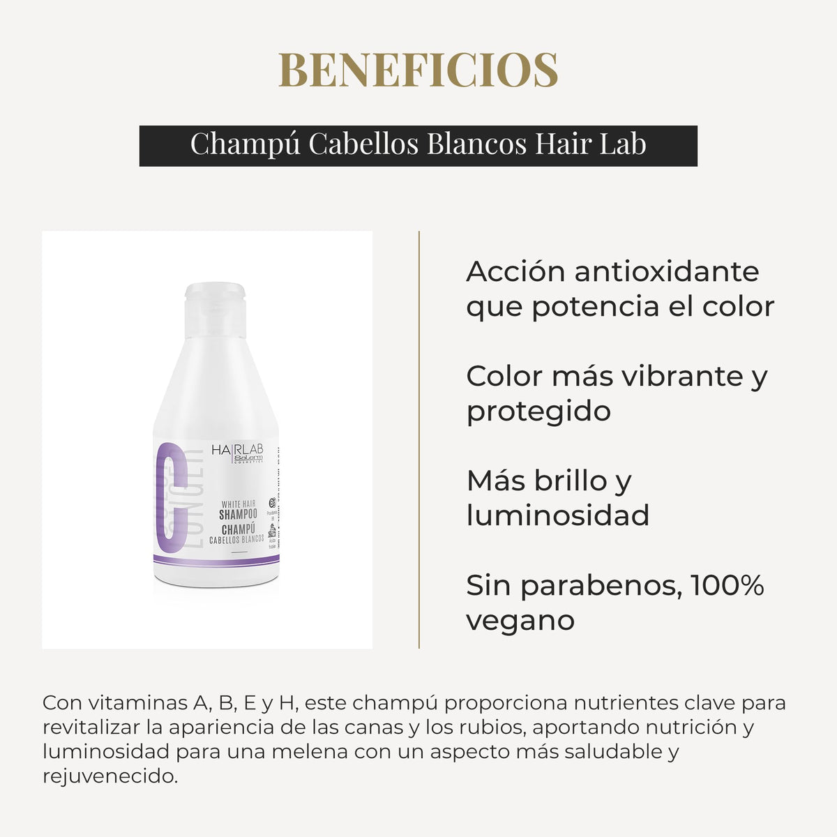 Salerm Cosmetics HAIRLAB WHITE HAIR SHAMPOO 10.6 OZ