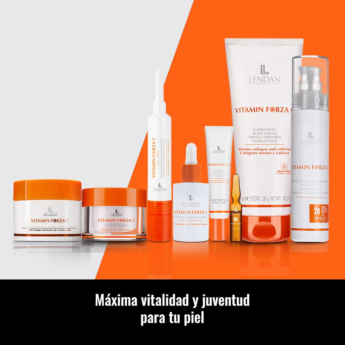 Lendan - Vitamin C Facial Cream - Hydrating Revitalizing Fluid Cream Vitamin Forza C - 50 ml/ 1.7 oz