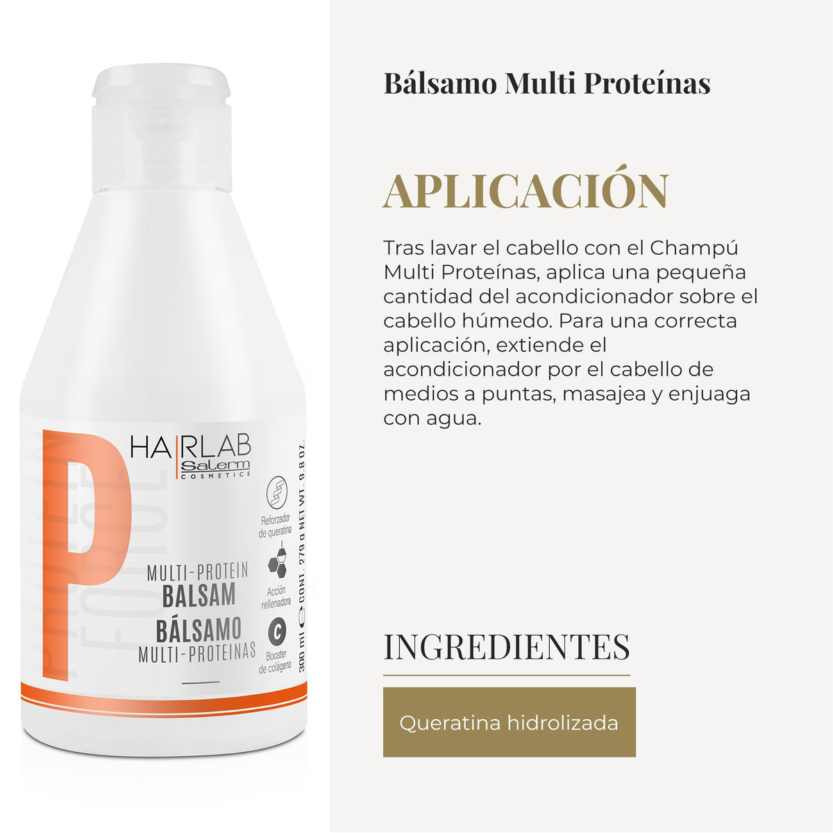 Salerm Cosmetics HAIRLAB MULTI-PROTEIN BALSAM 9.8 OZ /300ml