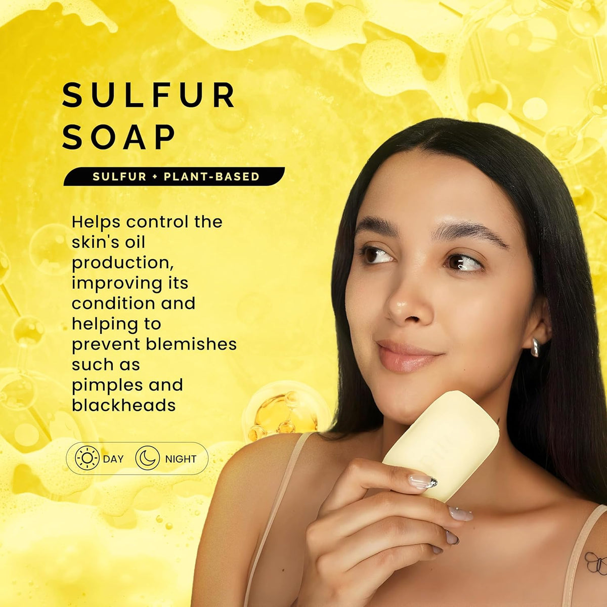Pili Natural Sulfur Soap Bars (3 Pack) Jabón de azufre - Deep Cleansing and Oil-Control Formula for All Skin Types - Maintain Healthy Skin - 3-Pack