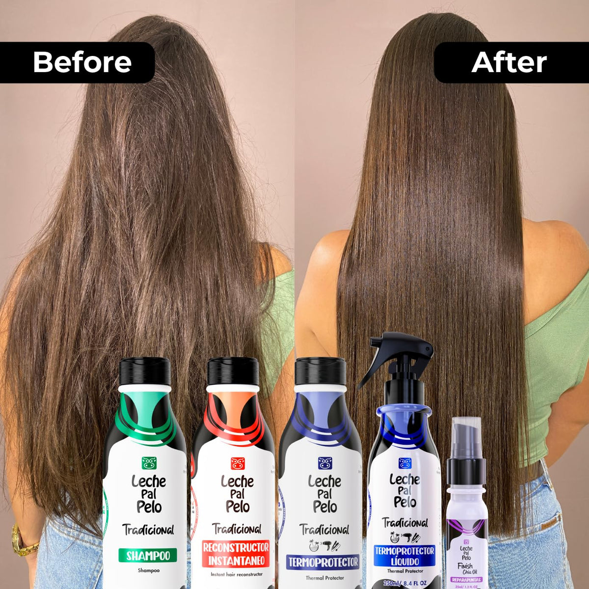 Leche Pal Pelo Tradicional Instant Hair Reconstructor - Reconstructor Instantaneo para cabello normal a graso 14.9 oz.