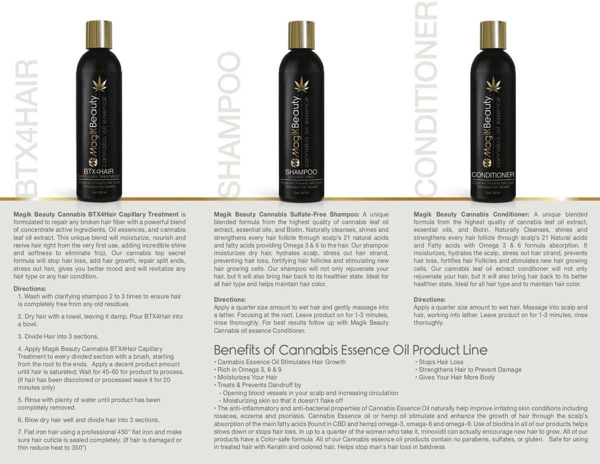 Hemp Oil Botox Hair Growth Hemp Oil Essence BTX4HAIR Growth Capillary Treatment 8 oz - Stops and Prevents Hair Loss - Stimulates Hair Growth
