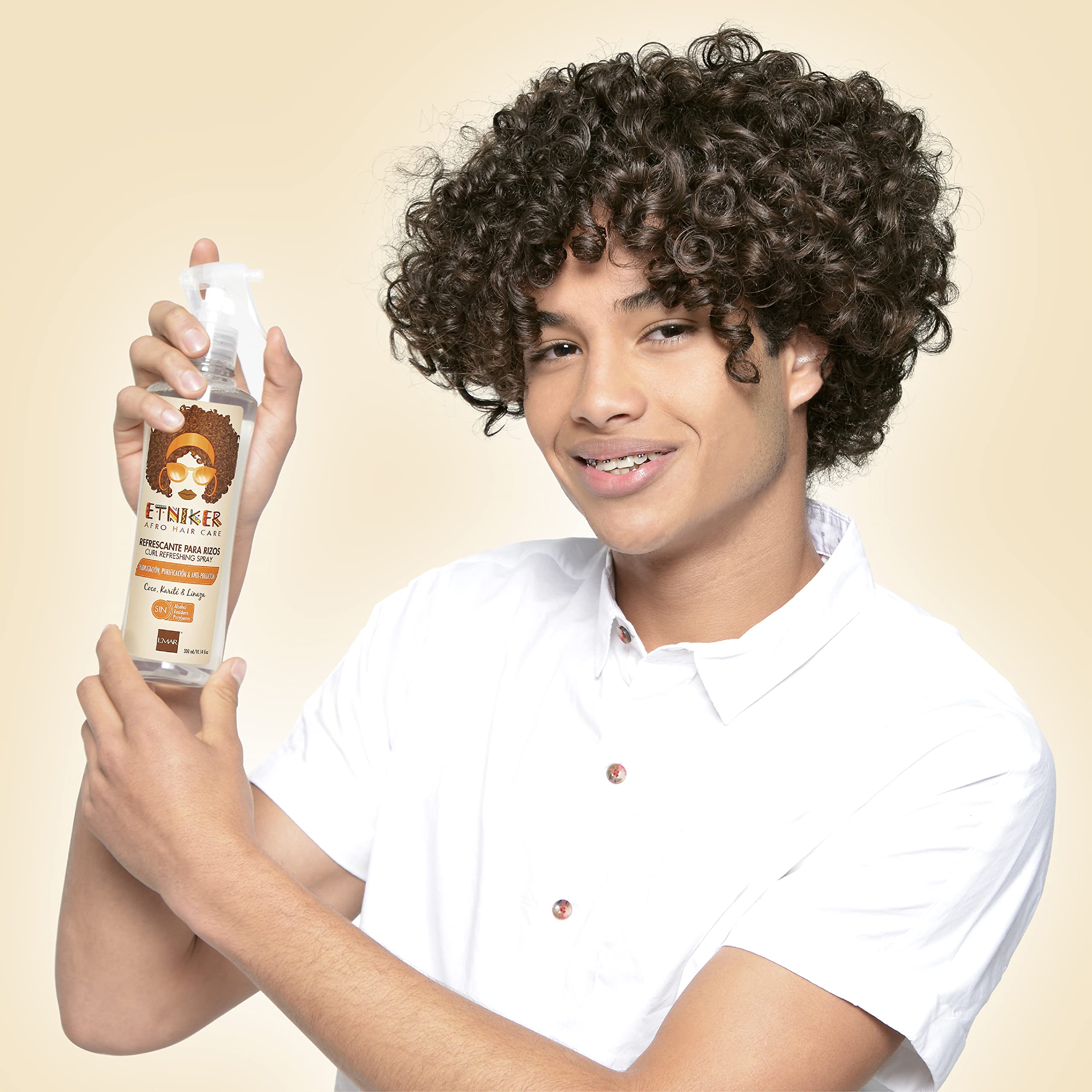 ETNIKER Curl Refresher Spray | Afro-textured, Curly & Wavy hair | Revive & Refresh | Coconut, Flaxseed, Shea Butter & Rambutan Seed Extract| Free from Silicones, Oils, Alcohol, Parabens by Lmar| Size: 10.14 fl oz (300 ml)