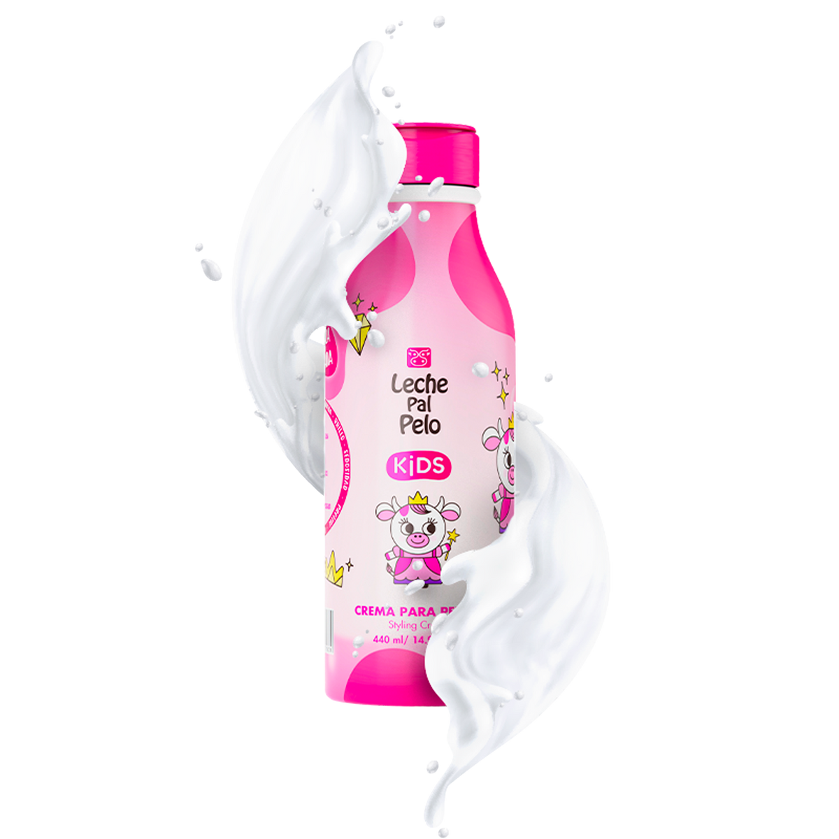 Leche Pal Pelo Kids Kit: Shampoo + Conditioner + Styling Cream (Leave-in Conditioner) + Detangler Spay + Hair Splash SLS Free - Vegan - Abyssinian, Coconut & Jojoba