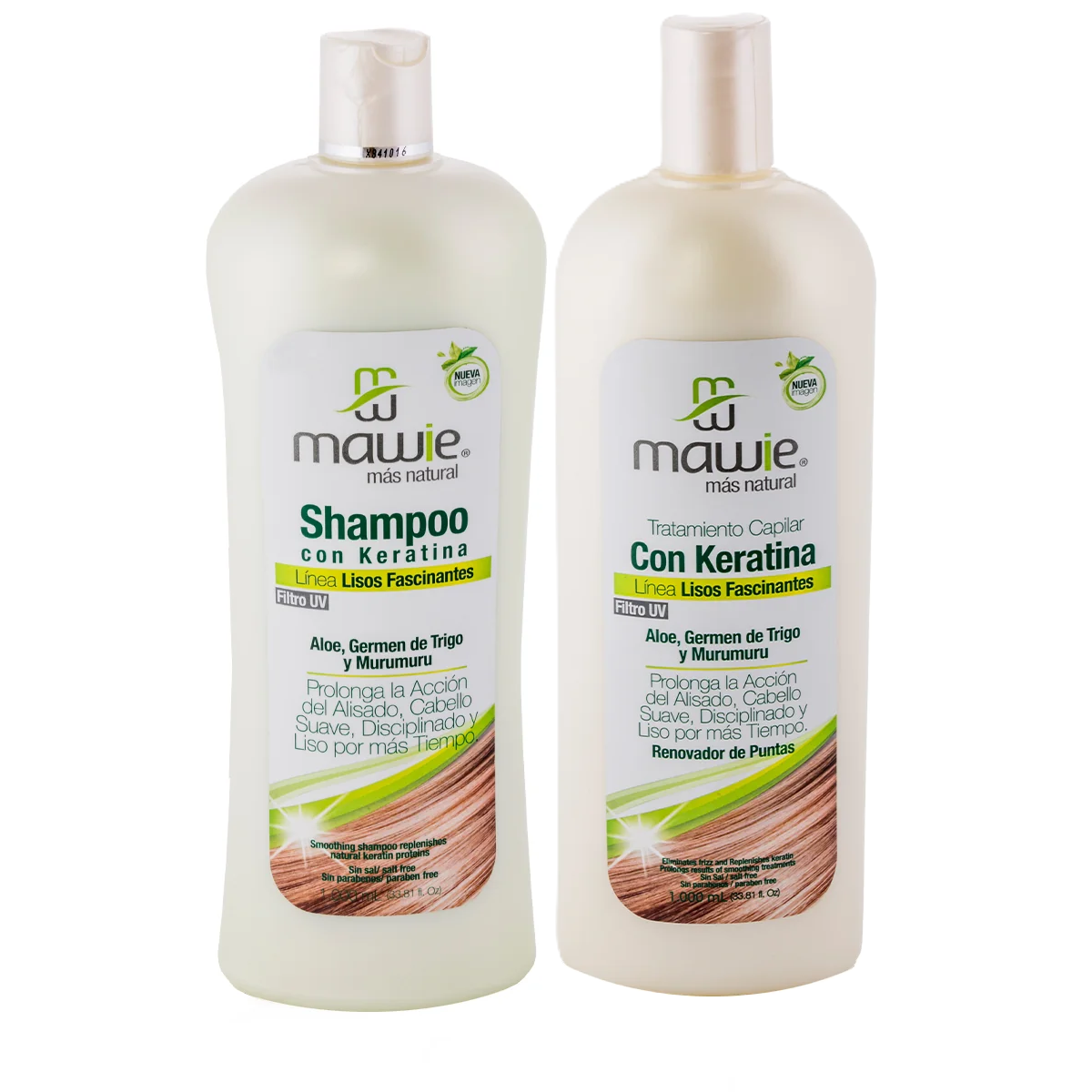 Mawie - Keratin Smoothing DUO Shampoo & Conditioner Set | keratin Hair Treatment for Smoothing & Nourishing | with keratin, aloe vera, murumuru | Paraben and Sulfate Free.