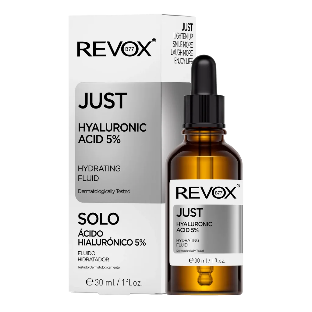 REVOX B77 JUST Hyaluronic Acid 5% Hydrating fluid for face and neck.