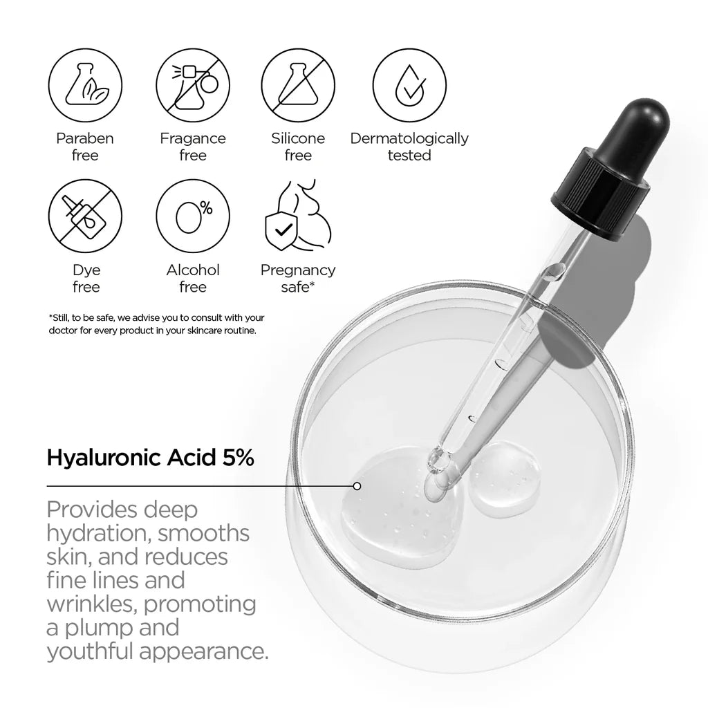 REVOX B77 JUST Hyaluronic Acid 5% Hydrating fluid for face and neck.