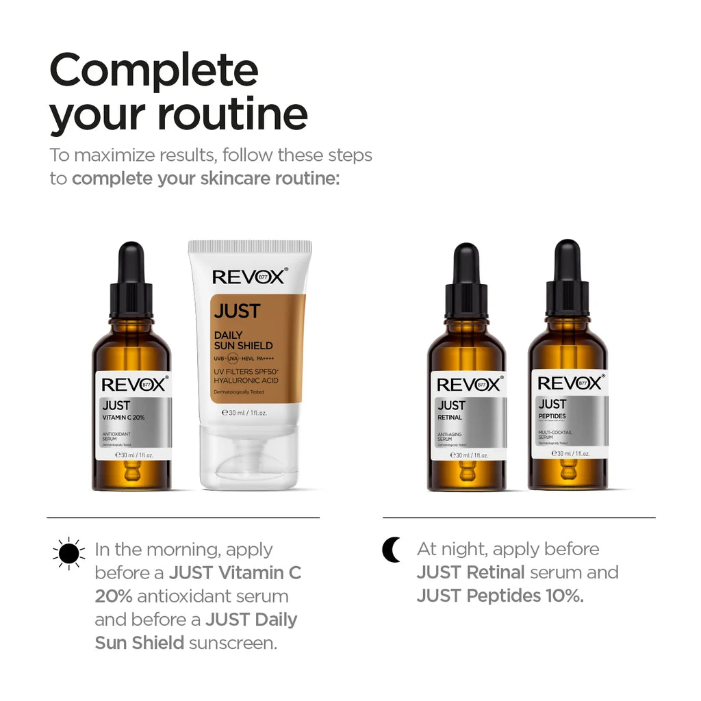 REVOX B77 JUST Hyaluronic Acid 5% Hydrating fluid for face and neck.