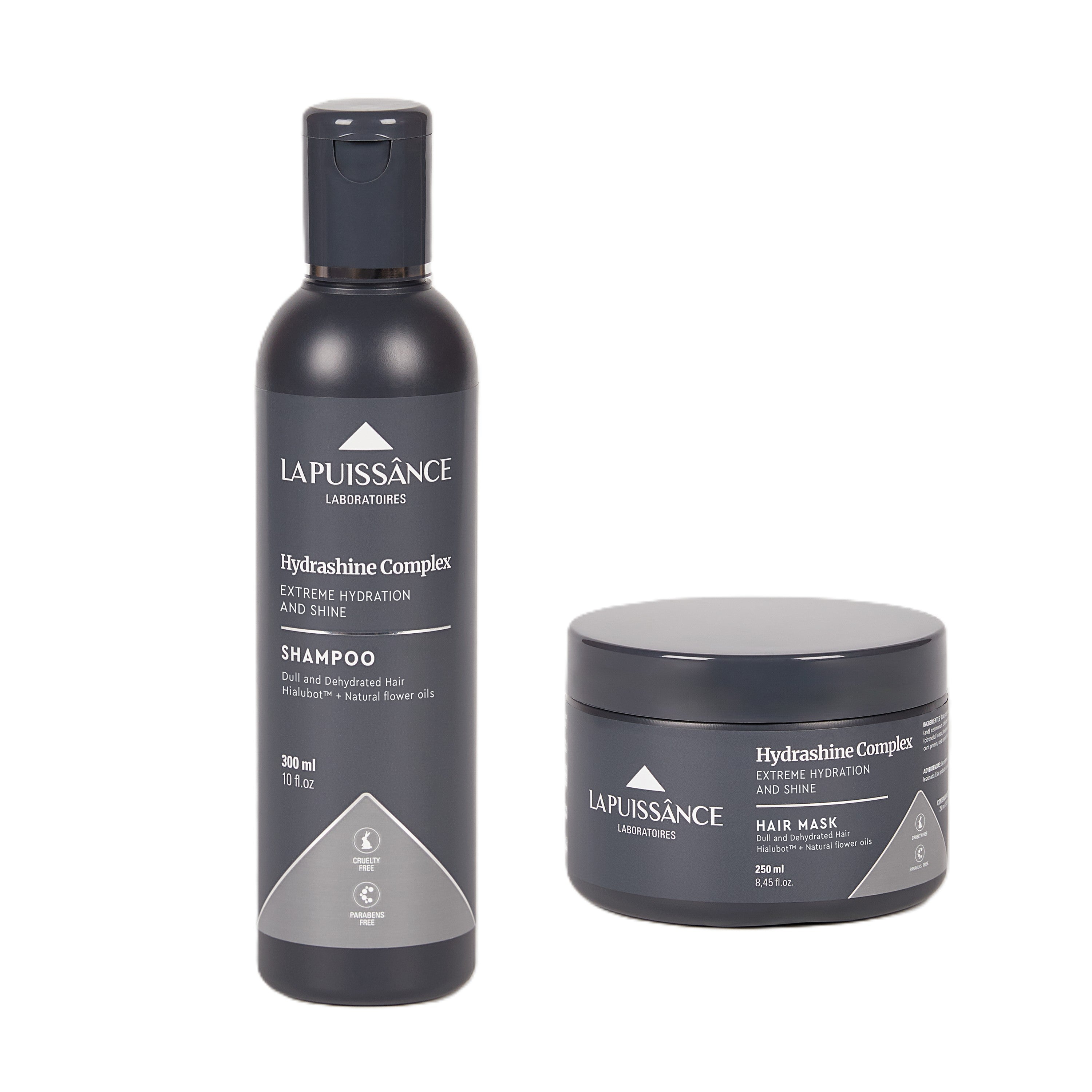 LA PUISSANCE Hydrashine Set – Shampoo + Intensive Mask | Deep Hydration & Shine | Hialubot™, Phytoqueratin™ & Natural Oils | Anti‑Frizz, Softness & Repair