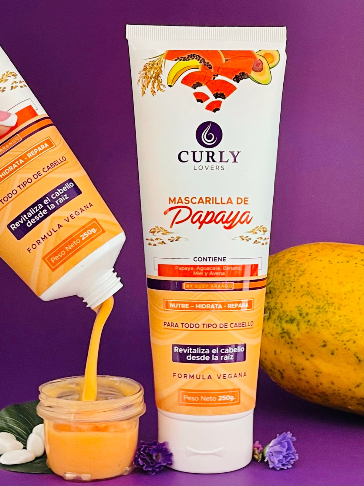 Curly Lovers Papaya Hair Mask 0.6oz - Mascarilla de Payapa para el cabello