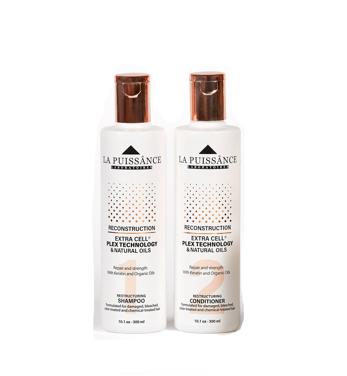 LA PUISSANCE Extra Cell® Plex Technology Hair Reconstruction DUO, Shampoo and Conditioner, Deep Repair Set for Severely Damaged Hair.