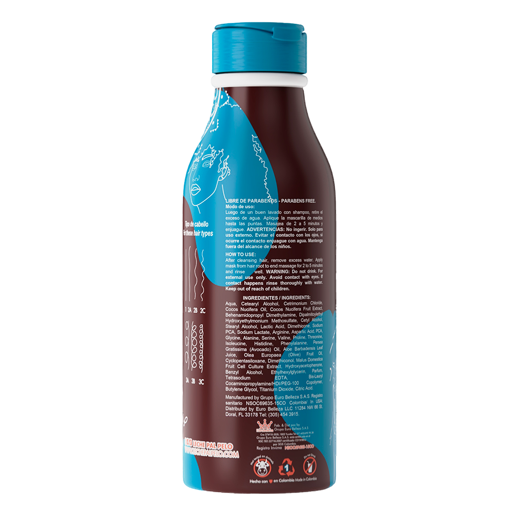 Leche Pal Pelo Curls in Harmony Combo Set: Shampoo, Nourishing Mask, Thermal Protector Defining Cream, and Argan Oil for Perfectly Defined, Hydrated Waves, 14.9 oz bottles, Set of 4