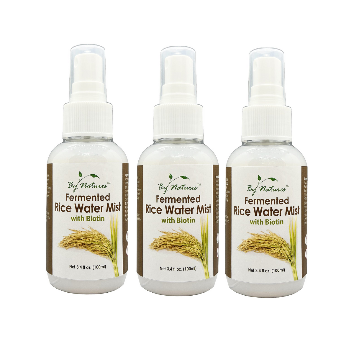 BY NATURES Fermented Rice Water Mist Travel Size 3.4 fl oz (3 PACK)