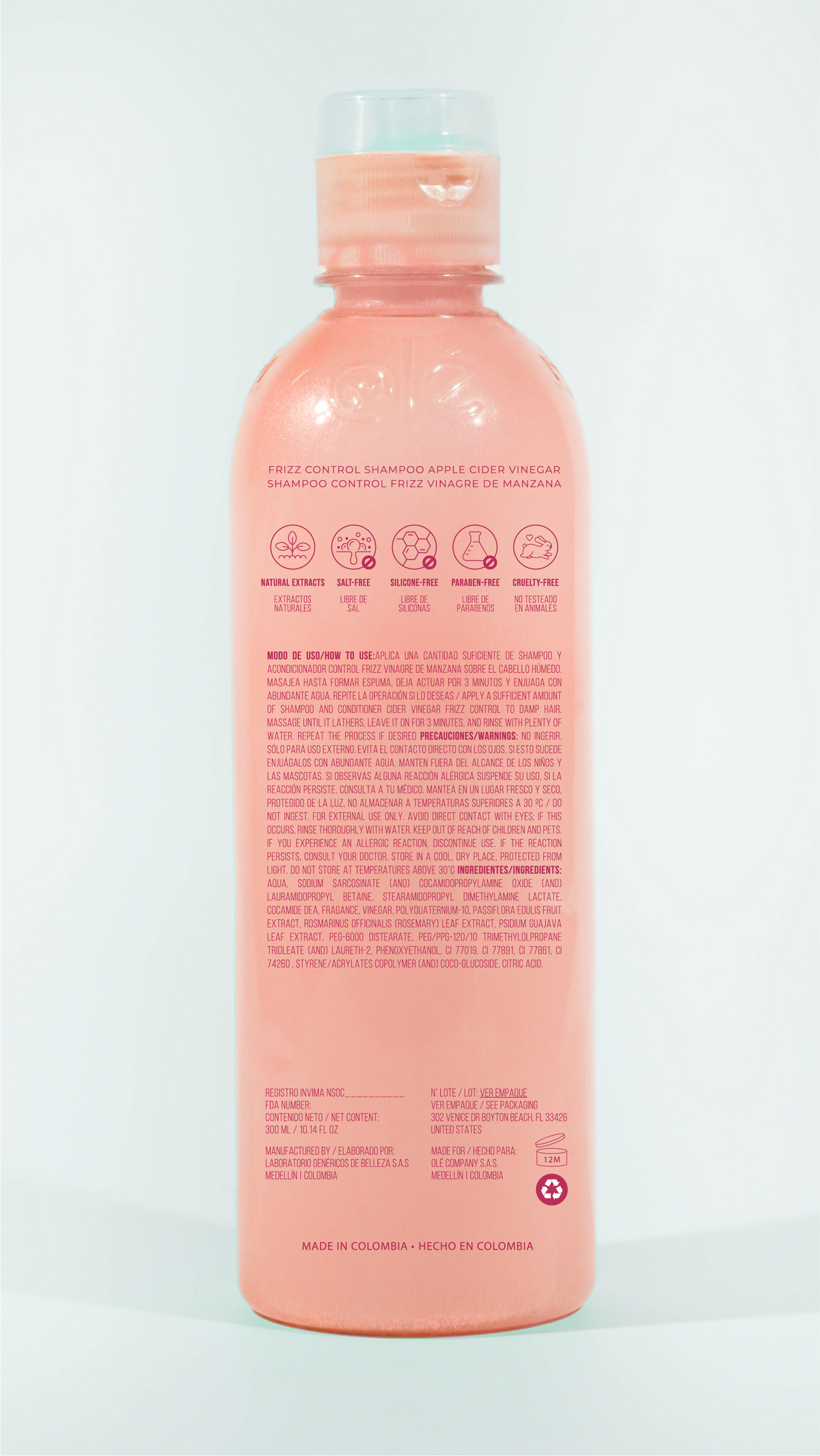 OLÉ Shampoo + conditioner 2 in 1 Apple vinager & Rosemary Shampoo | Shampoo + acondicionador 2 en 1 Vinagre De Manzana & Romero | In addition, they give your hair softness, shine and hydration.