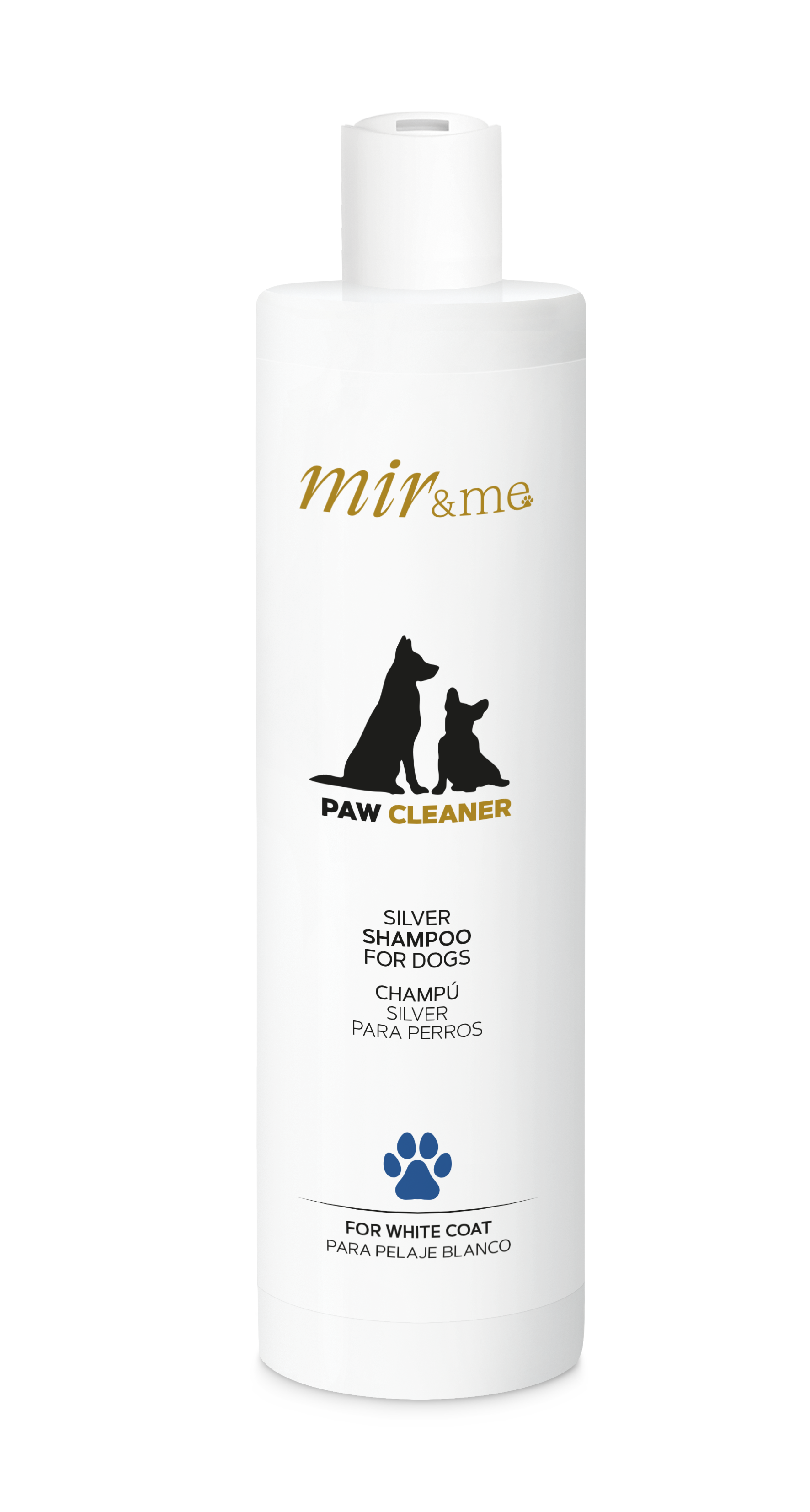 MIR&ME Paw Cleaner Silver Shampoo for Dogs – Anti‑Yellowing Blue Pigment Formula – Brightening Shampoo for White Coats – 300 ml