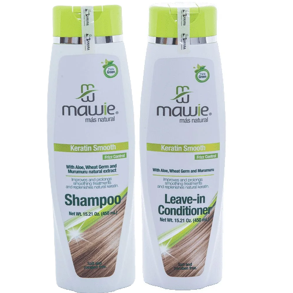 Mawie - Keratin Smoothing DUO Shampoo & Conditioner Set | keratin Hair Treatment for Smoothing & Nourishing | with keratin, aloe vera, murumuru | Paraben and Sulfate Free.