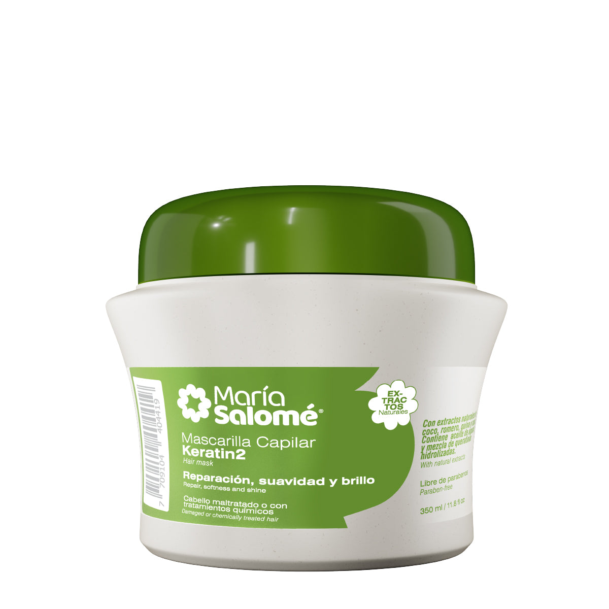 Maria Salome Keratin Hair Mask Repairing and Conditioning Mascarilla Capilar Keratin 2 Doble Reparacion 11.8oz-350ml