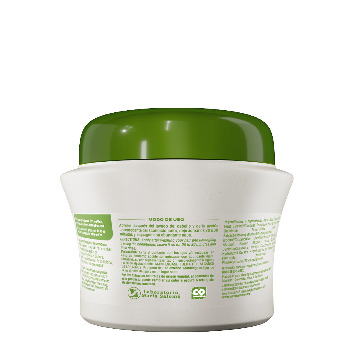 Maria Salome Keratin Hair Mask Repairing and Conditioning Mascarilla Capilar Keratin 2 Doble Reparacion 11.8oz-350ml