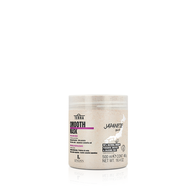 LENDAN Terra Smooth Mask – Revitalizing Hair Mask with Hydrolyzed Keratin, Silk Protein & Tsubaki Oil – Deep Softness, Shine & Manageability – 500 ml