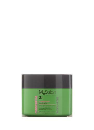 Mysalon Professional 3X Keratin Hair Shampoo and Mask kit - 8.2oz Msk / 18.3Fl.oz Sh - Triple Keratin and Macadamia Oil