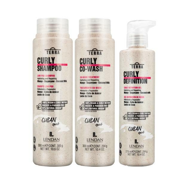 Lendan Curly Cuban Spirit 3-PIECE DEFINITION KIT by Terra with Low Poo Shampoo 10.6 oz + Co-Wash Treatment 10.4 oz + Curl Defining Gel 9.7 oz
