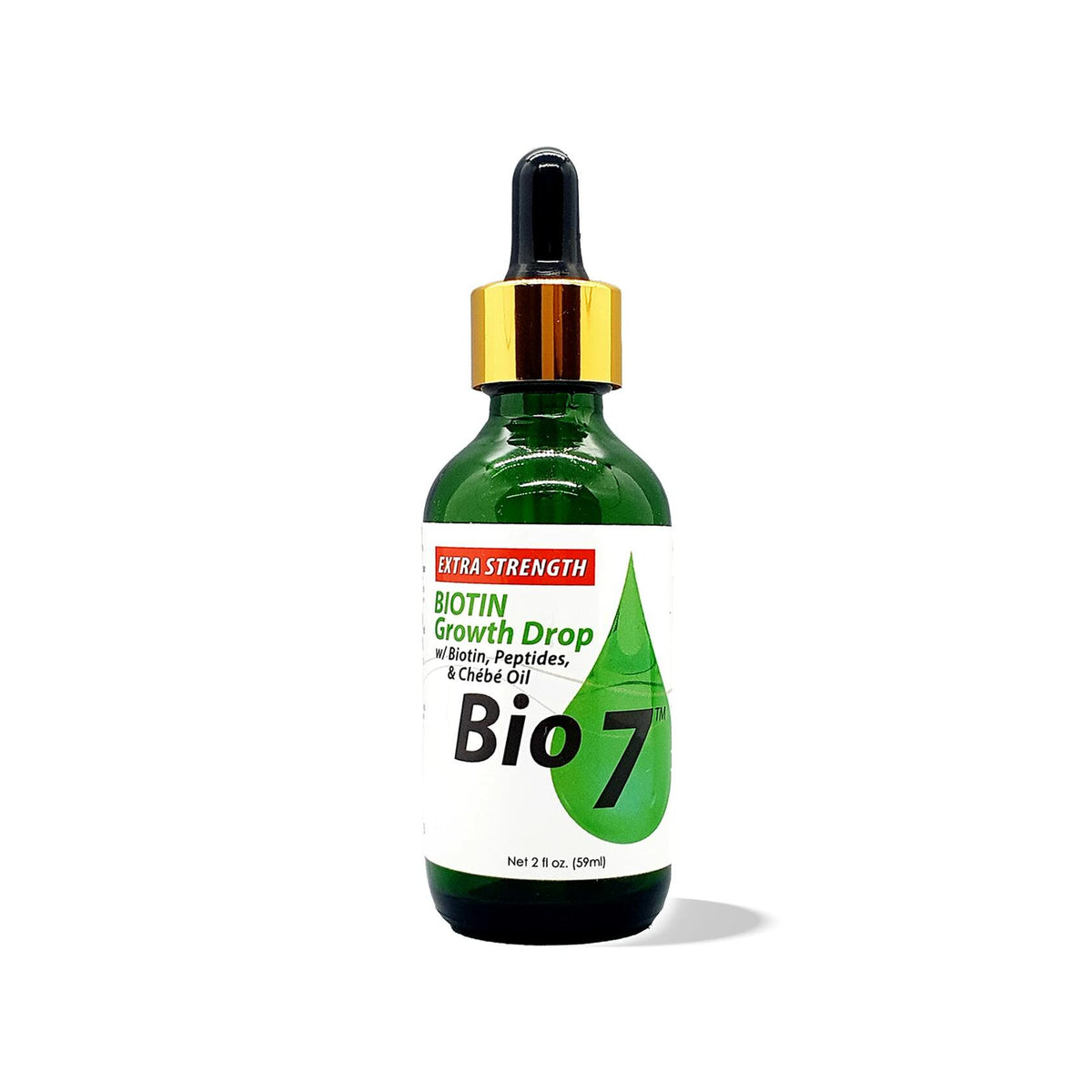 BIO7 BIOTIN GROWTH DROP EXTRA STRENGTH WITH BIOTIN, PEPTIDES, CHEBE OIL � 2 Fl Oz - Helps Hair Appear Visibly Thicker, Longer, and Healthier, Improves the Appearance of Hair Thinning, Moisturizes and Conditions Scalp For Itchy Scalp Relief