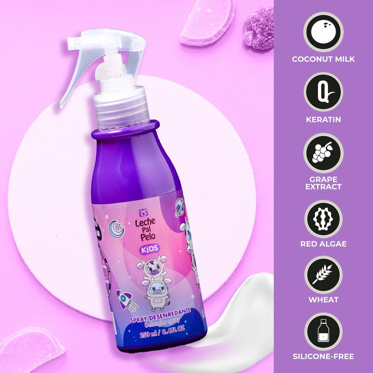 Leche Pal Pelo Kids Shampoo 14.9 fl oz & Detangling Spray 8.4 fl oz Kit