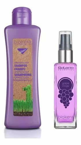 SALERM - Grapeology Biokera Natura Bundle for White or Bleached Hair - Shampoo 300 ml + Oil Serum 60 ml - With Grape Seed Oil - Nourishes and Hydrates Hair - Gentle Cleanse - Prevents Color Oxidation