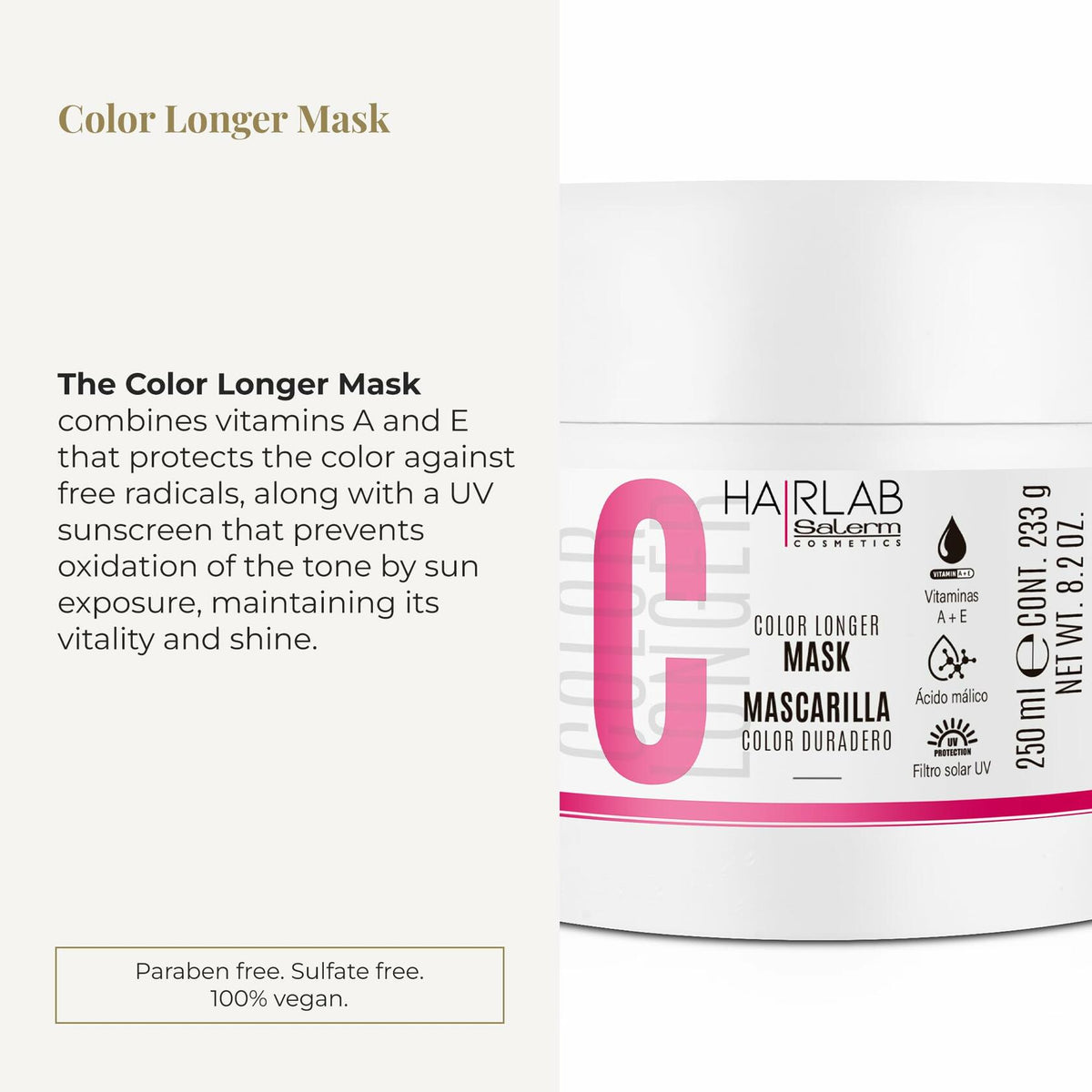 SALERM - Dyed Hair Mask - Color Longer Hair Lab - 250ml
