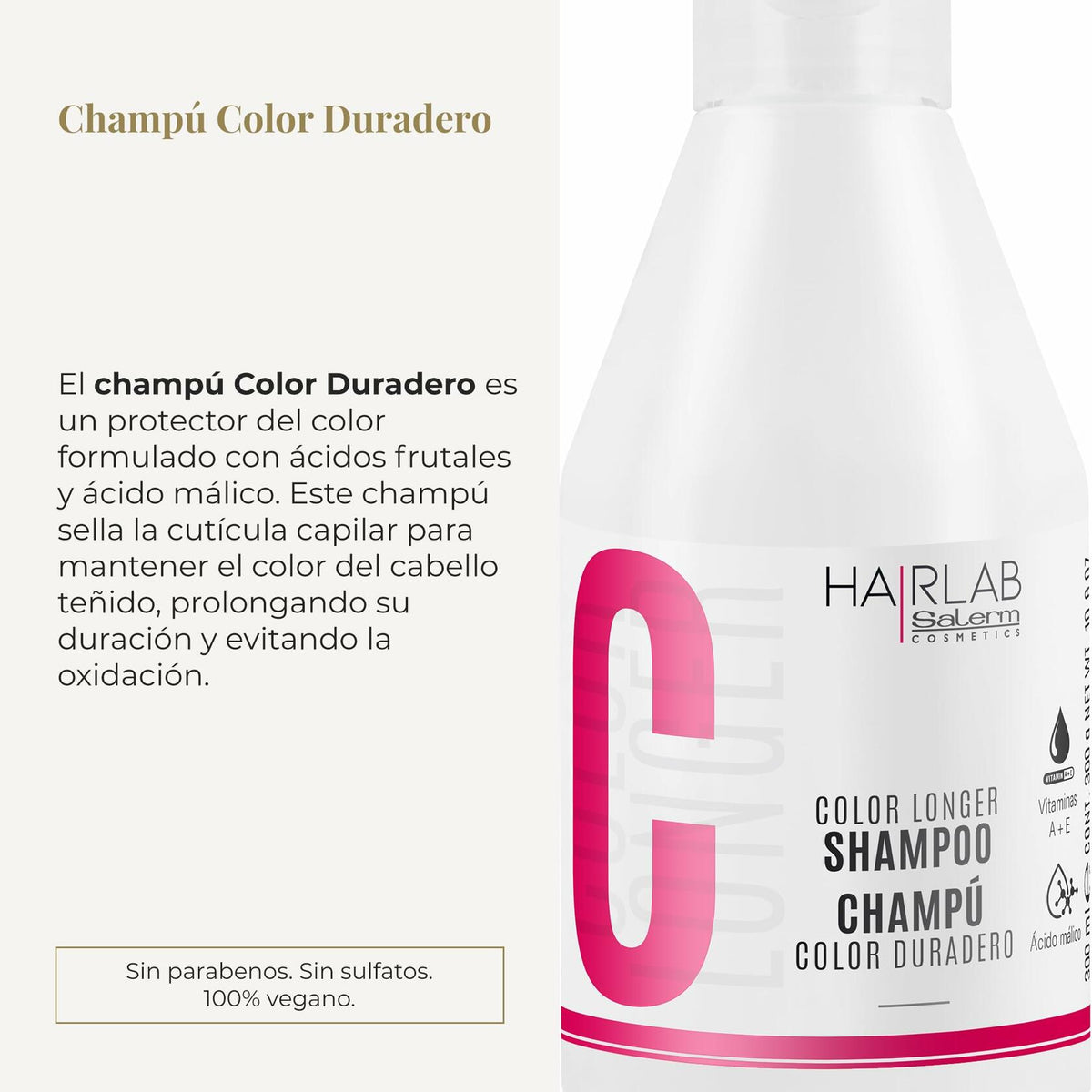 Salerm Cosmetics HAIRLAB COLOR LONGER 3-PIECE KIT, Shampoo 10.6oz + Conditioner 9.8oz + Mask 8.2oz