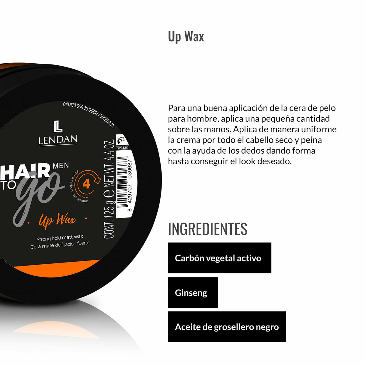 Lendan - Men’s Hair Wax - Hair To Go Men Up Wax - 125 ml